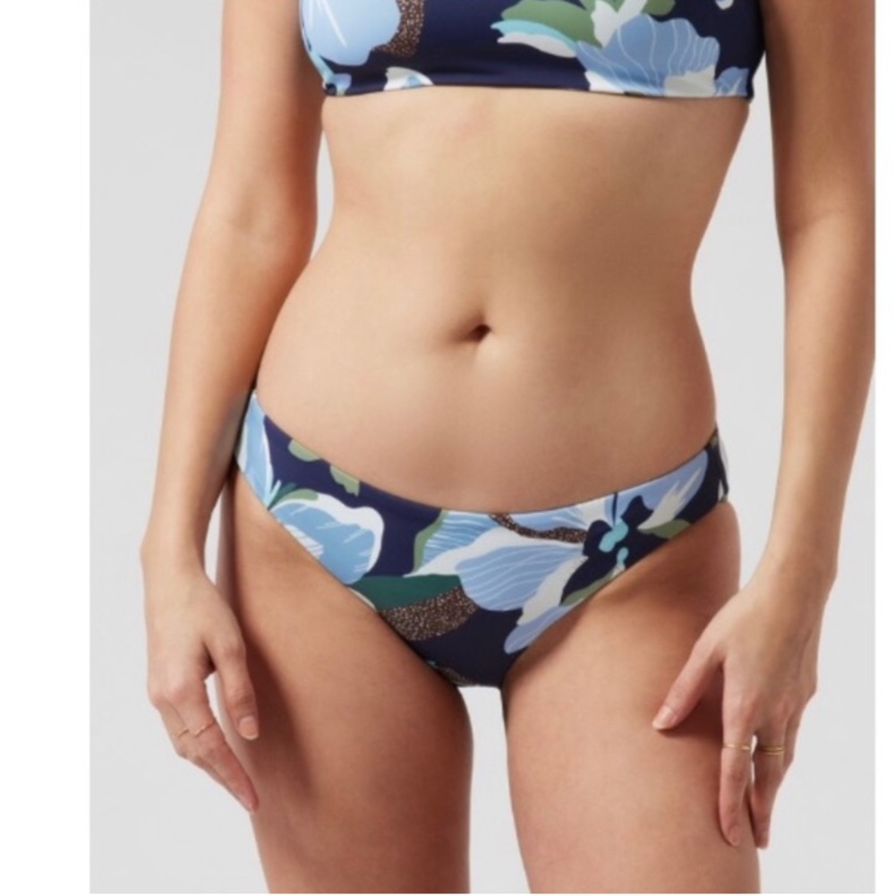 Athleta Floral Blue Bikini Bottoms